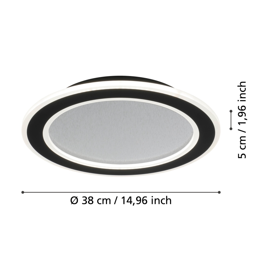 Eglo - Plafoniera LED dimmerabile LED/20W/230V 2700-6500K nero + telecomando