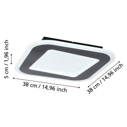 Eglo - Plafoniera LED dimmerabile LED/20W/230V 2700-6500K nero + telecomando