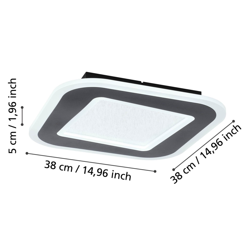 Eglo - Plafoniera LED dimmerabile LED/20W/230V 2700-6500K nero + telecomando