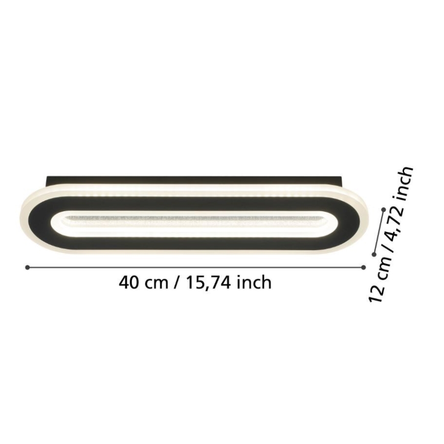 Eglo - Applique a LED LED/12W/230V 4000K nero