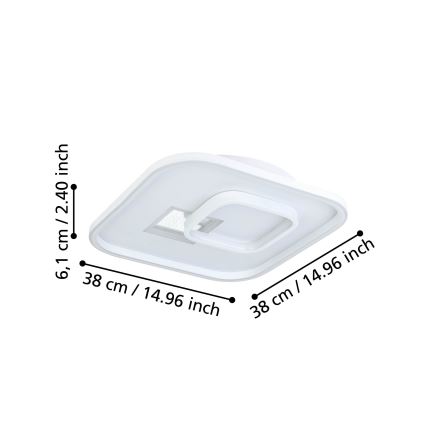 Eglo - Plafoniera LED 1xLED/16,2W/230V + 1xLED/9,2W 38x38 cm bianco