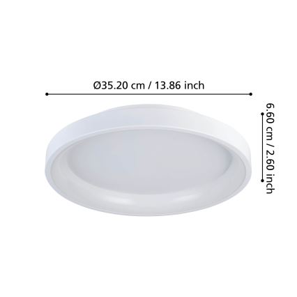 Eglo - Plafoniera LED dimmerabile LED/12W/230V 2700-6500K bianco + telecomando