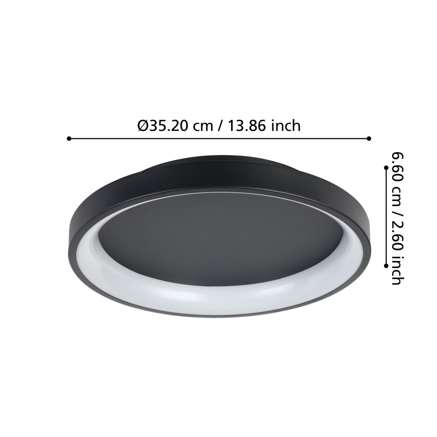 Eglo - Plafoniera LED dimmerabile LED/12W/230V 2700-6500K nero + telecomando