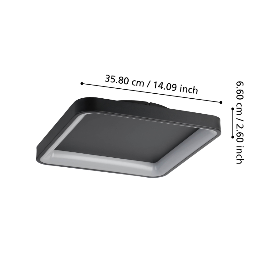 Eglo - Plafoniera LED dimmerabile LED/12W/230V 2700-6500K nero + telecomando