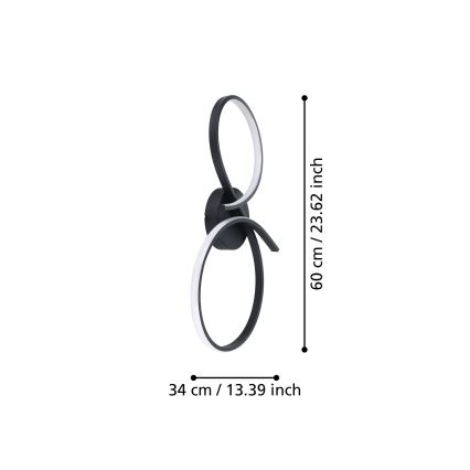 Eglo - Plafoniera LED LED/21W/230V 3000K nero