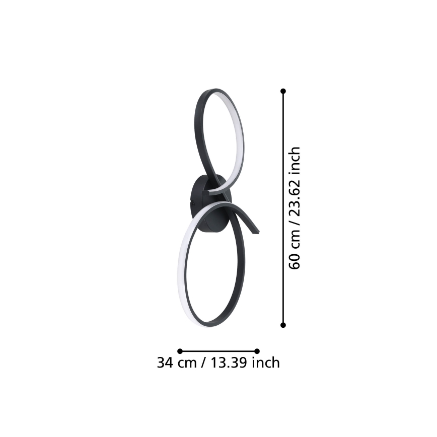 Eglo - Plafoniera LED LED/21W/230V 3000K nero