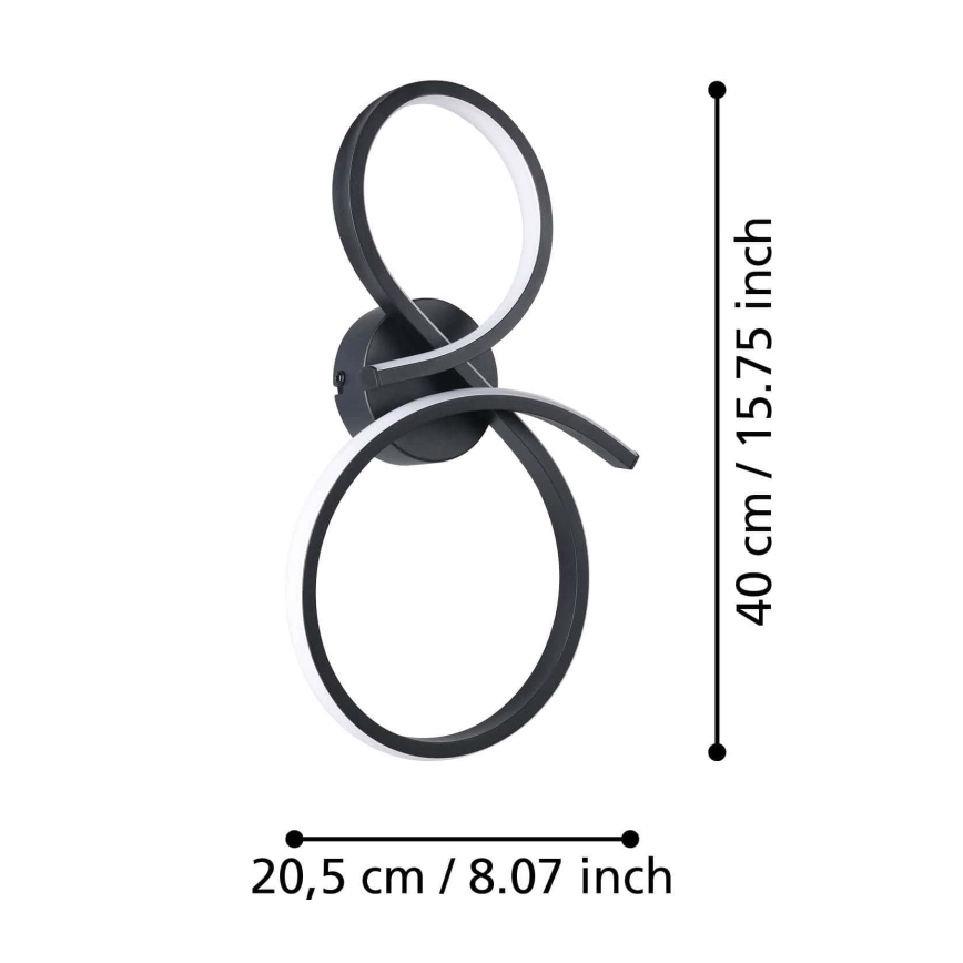 Eglo - Applique a LED LED/11,4W/230V 3000K nero