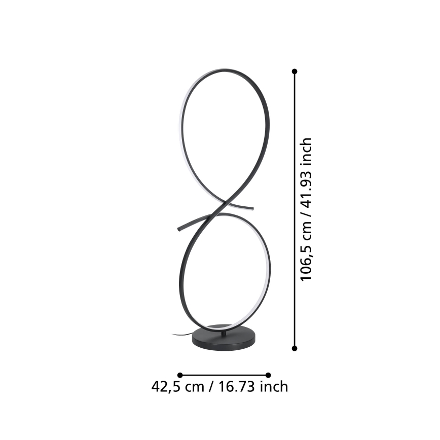 Eglo - Lampada LED da terra LED/20W/230V 3000K nero