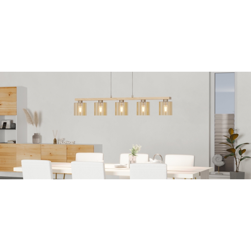 Eglo - Lampadario sospeso a cavo 5xE27/28W/230V