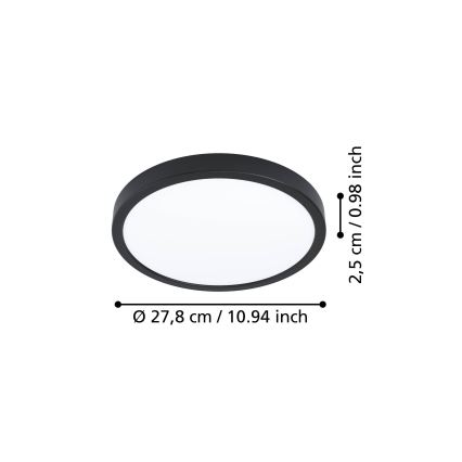 Eglo - Plafoniera LED/14,2W/230V 2700/4000/6500K Ø 27,8 cm nero