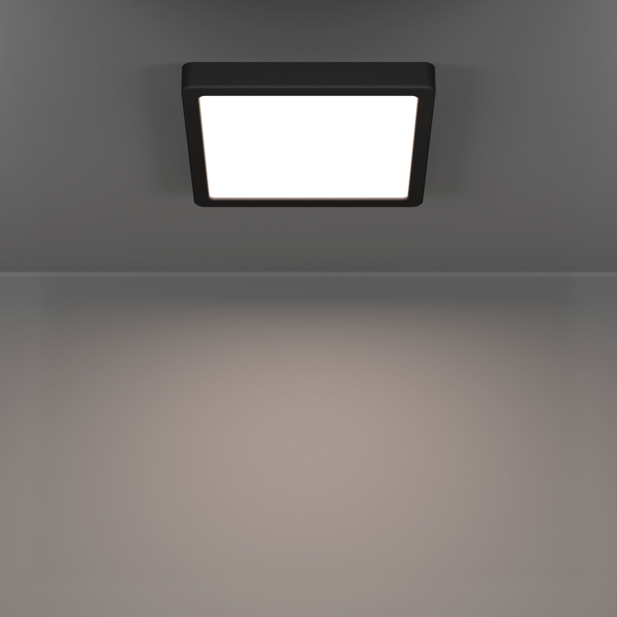 Eglo - Plafoniera LED 10,5 W, 230 V, 2700/4000/6500 K, 22 x 22 cm, nera