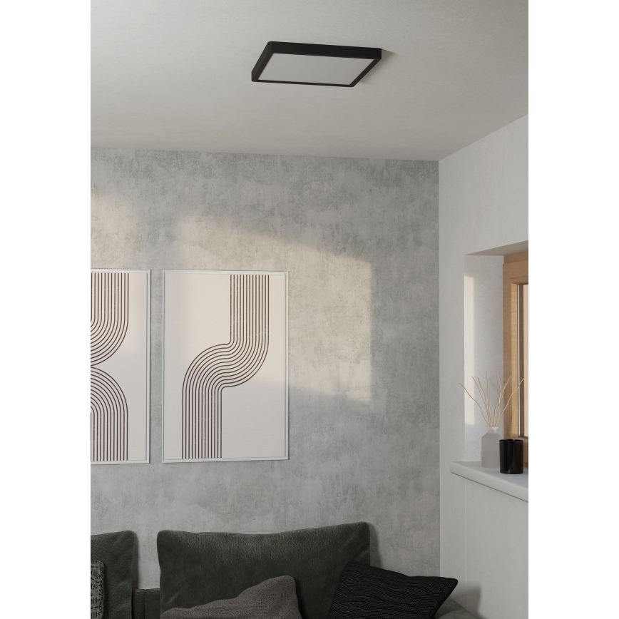 Eglo - Plafoniera a LED/13W/230V 2700/4000/6500K 29x29cm nera