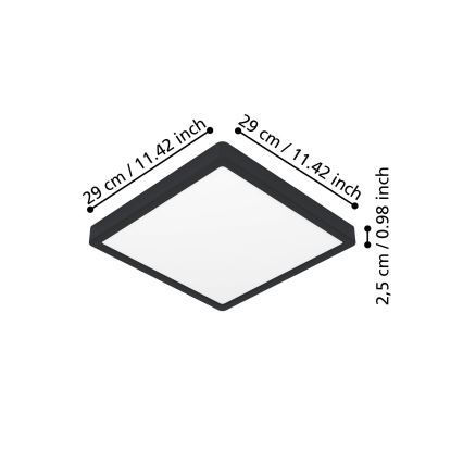 Eglo - Plafoniera a LED/13W/230V 2700/4000/6500K 29x29cm nera