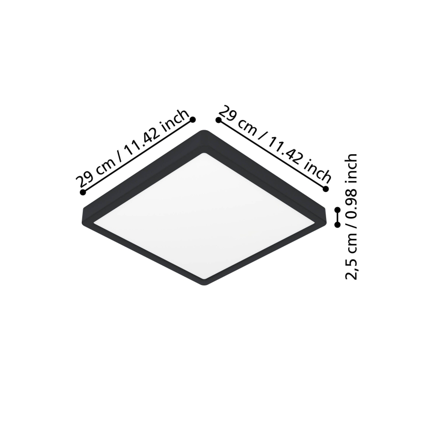 Eglo - Plafoniera a LED/13W/230V 2700/4000/6500K 29x29cm nera