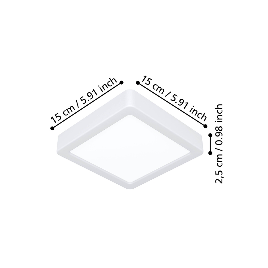 Eglo - Plafoniera LED/7W/230V 2700/4000/6500K 15x15 cm bianca