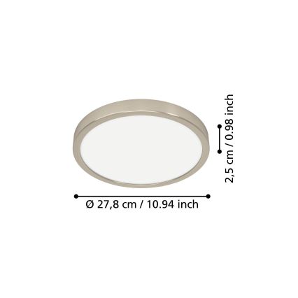 Eglo - Plafoniera LED/14,2W/230V 2700/4000/6500K Ø 27,8 cm cromo opaco