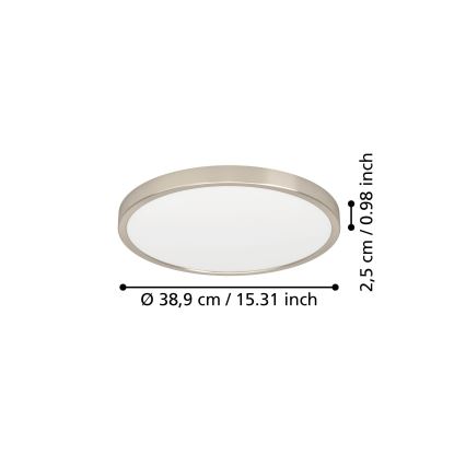 Eglo - Plafoniera LED 17W/230V 2700/4000/6500K Ø 38,9 cm cromo opaco