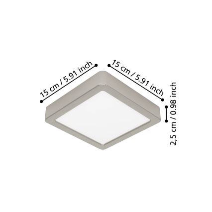 Eglo - Lampada da soffitto LED/7W/230V 2700/4000/6500K 15x15 cm cromo opaco
