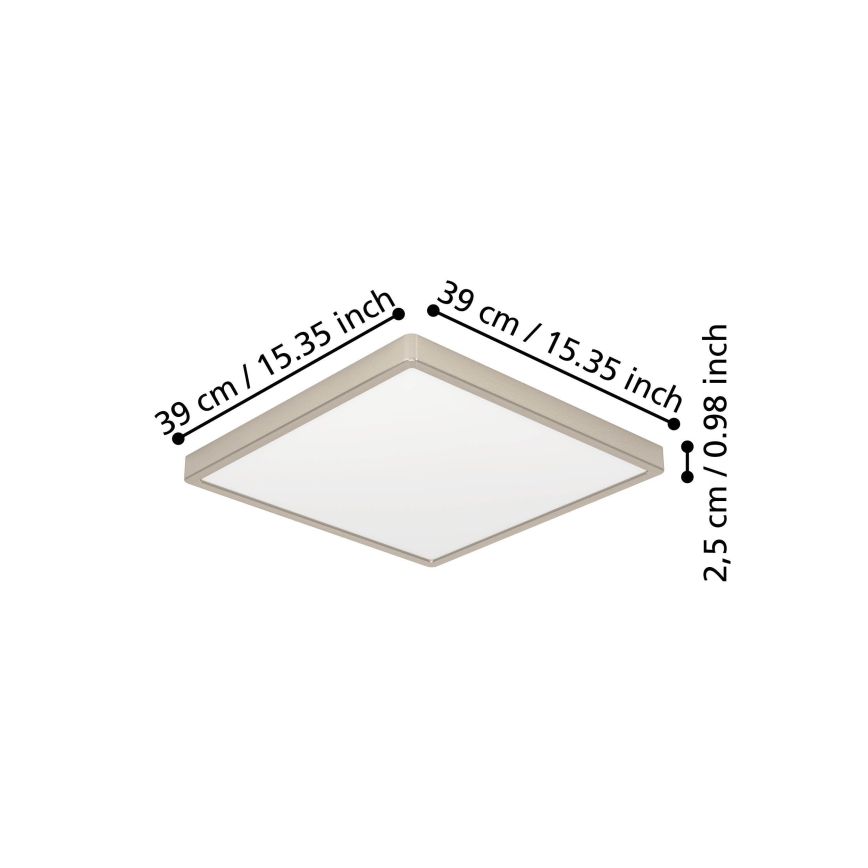Eglo - Plafoniera LED/17,5W/230V 2700/4000/6500K 39x39 cm cromo opaco
