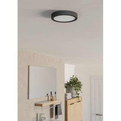 Eglo - Lampada da soffitto per bagno LED/7,5W/230V 2700/4000/6500K Ø 16,6 cm IP44 nera