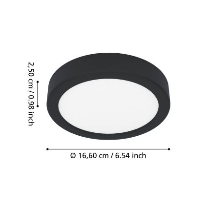 Eglo - Lampada da soffitto per bagno LED/7,5W/230V 2700/4000/6500K Ø 16,6 cm IP44 nera