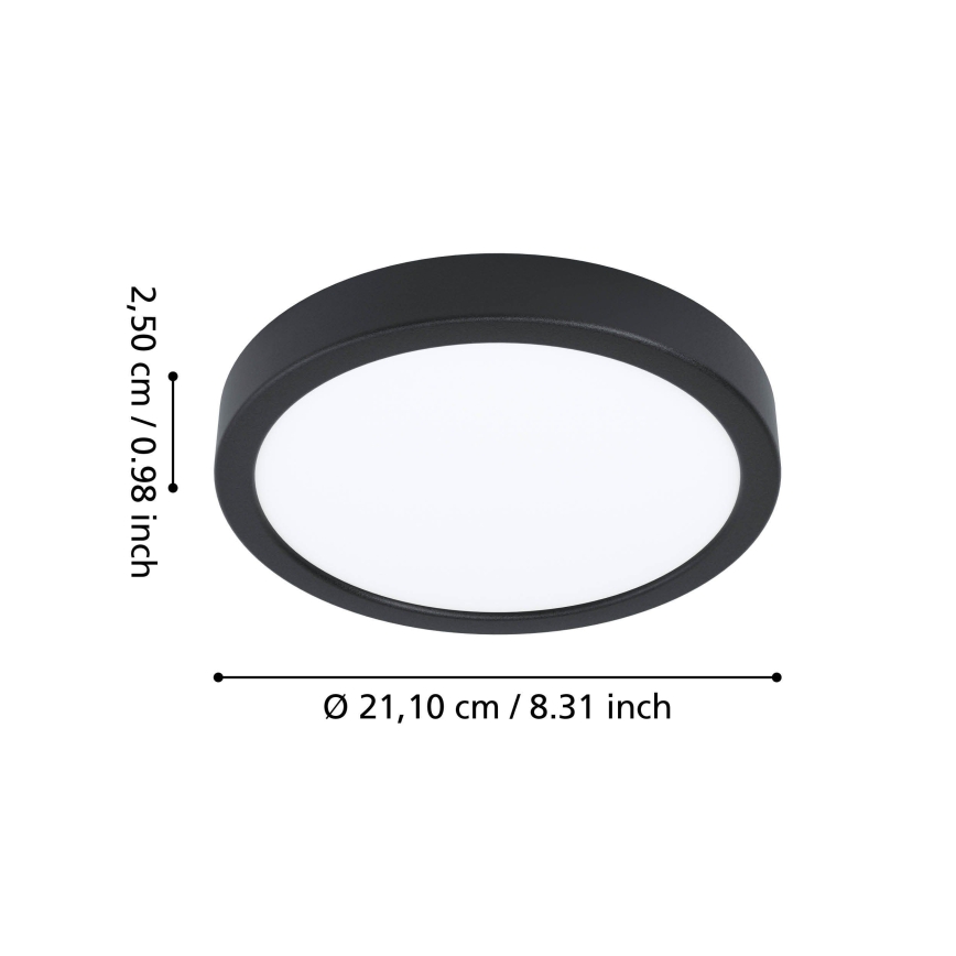 Eglo - Plafoniera LED a soffitto per bagno LED/11,5W/230V Ø 21,1 cm IP44 nero
