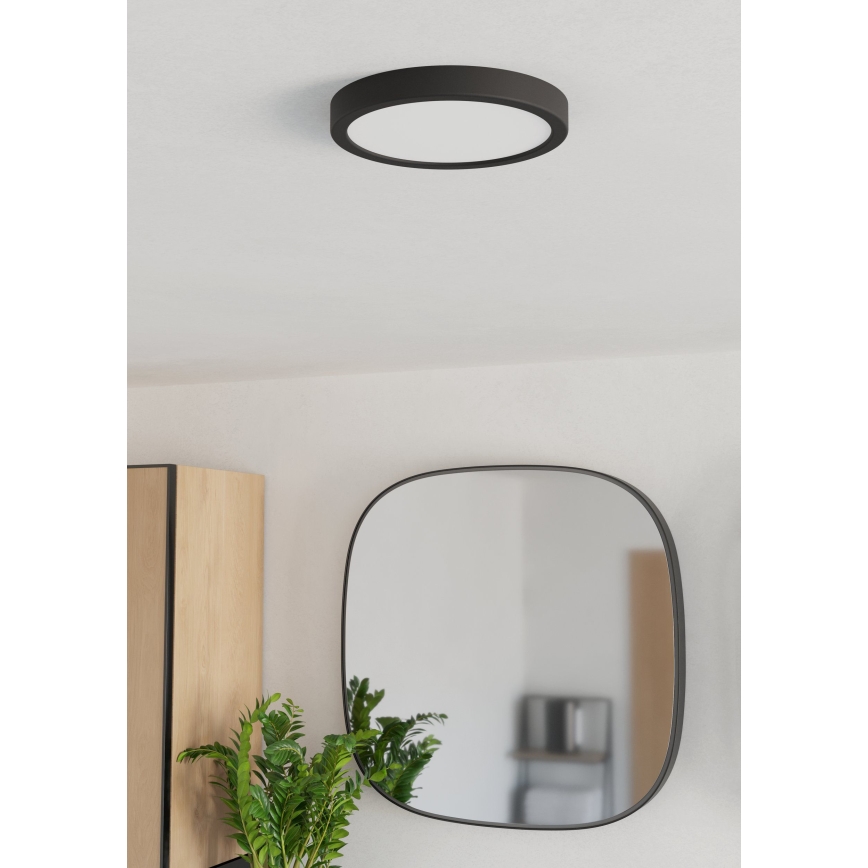 Eglo - Plafoniera da bagno LED/11,5W/230V 2700/4000/6500K Ø 21,1 cm IP44 nera