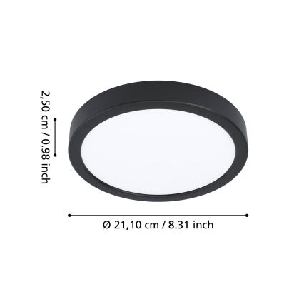 Eglo - Plafoniera da bagno LED/11,5W/230V 2700/4000/6500K Ø 21,1 cm IP44 nera