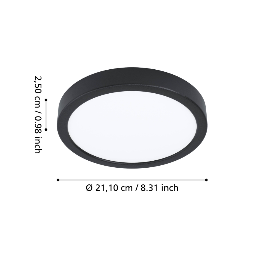 Eglo - Plafoniera da bagno LED/11,5W/230V 2700/4000/6500K Ø 21,1 cm IP44 nera