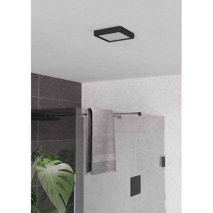 Eglo - Plafoniera da bagno a LED, 7W/230V, 15x15 cm, IP44, nera