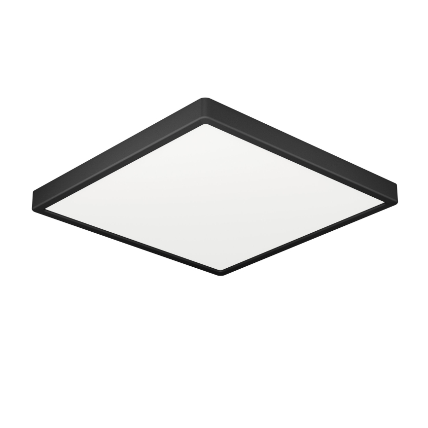 Eglo - Plafoniera LED da soffitto per bagno, 10,5 W/230 V, 22 x 22 cm, IP44, nera