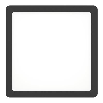 Eglo - Plafoniera LED da soffitto per bagno, 10,5 W/230 V, 22 x 22 cm, IP44, nera