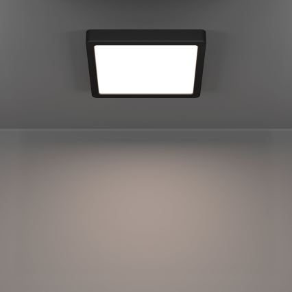 Eglo - Plafoniera LED da soffitto per bagno, 10,5 W/230 V, 22 x 22 cm, IP44, nera