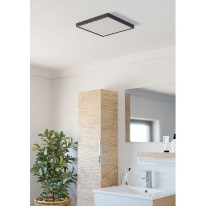 Eglo - Plafoniera LED da bagno 13W/230V 29x29 cm IP44 nero