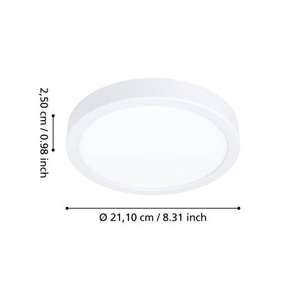 Eglo - Plafoniera da bagno LED/11,5W/230V Ø 21,1 cm IP44 bianca