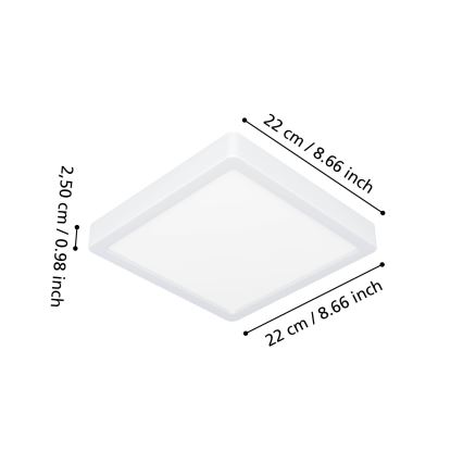 Eglo - Plafoniera LED da bagno/10,5W/230V 22x22 cm IP44 bianca