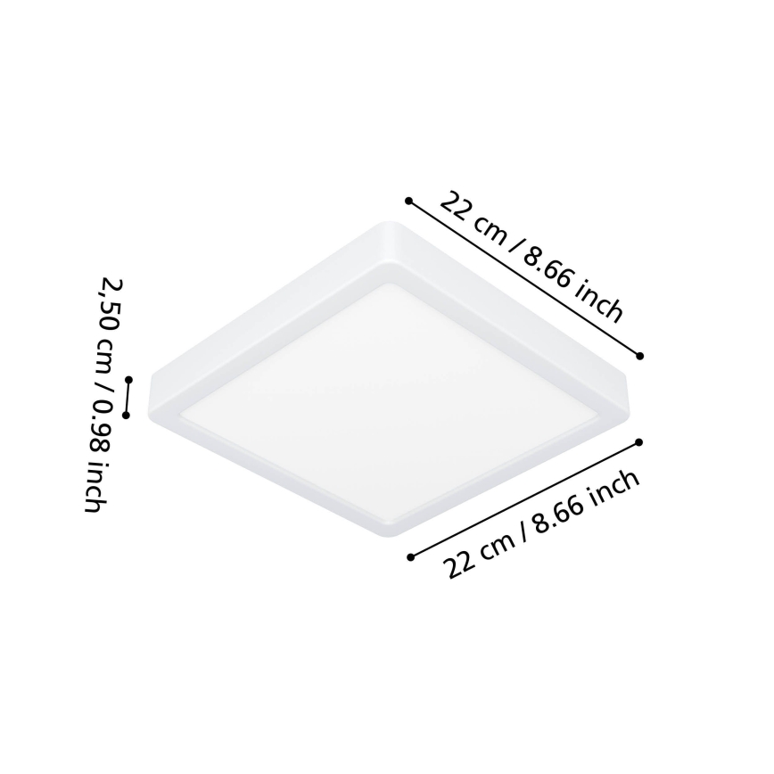 Eglo - Plafoniera da soffitto per bagno LED/10,5W/230V 2700/4000/6500K 22x22 cm IP44 bianco
