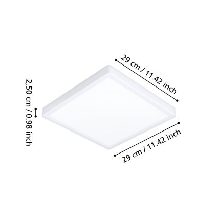 Eglo - LED Plafoniera da bagno LED/13W/230V 29x29 cm IP44 bianca