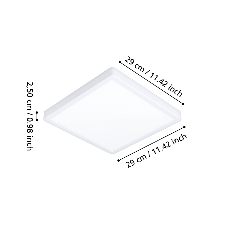 Eglo - LED Plafoniera da bagno LED/13W/230V 29x29 cm IP44 bianca