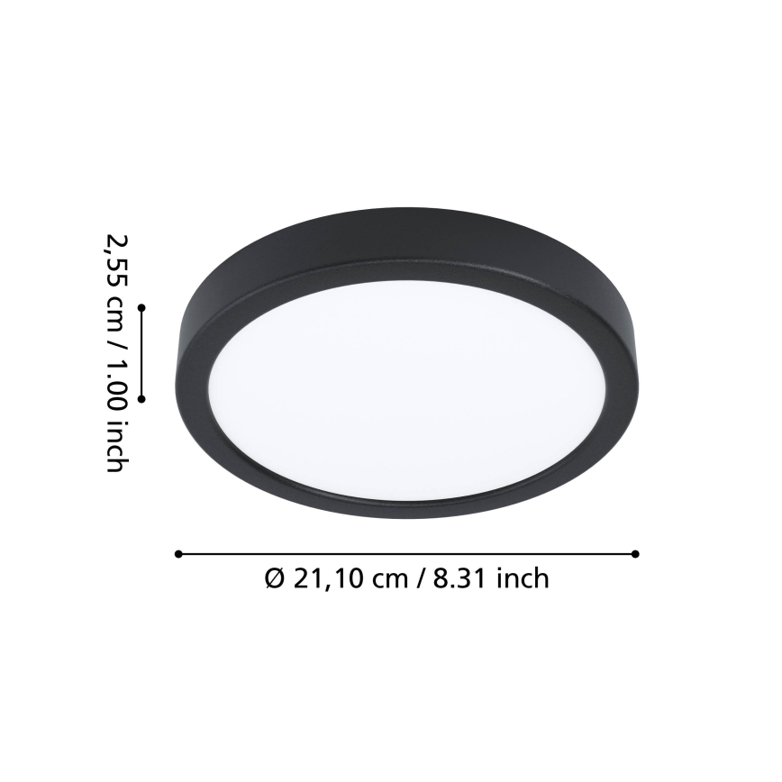 Eglo - Plafoniera LED RGBW dimmerabile per bagno LED/11,2W/230V 2700-6500K Ø 21,1 cm IP44 nero