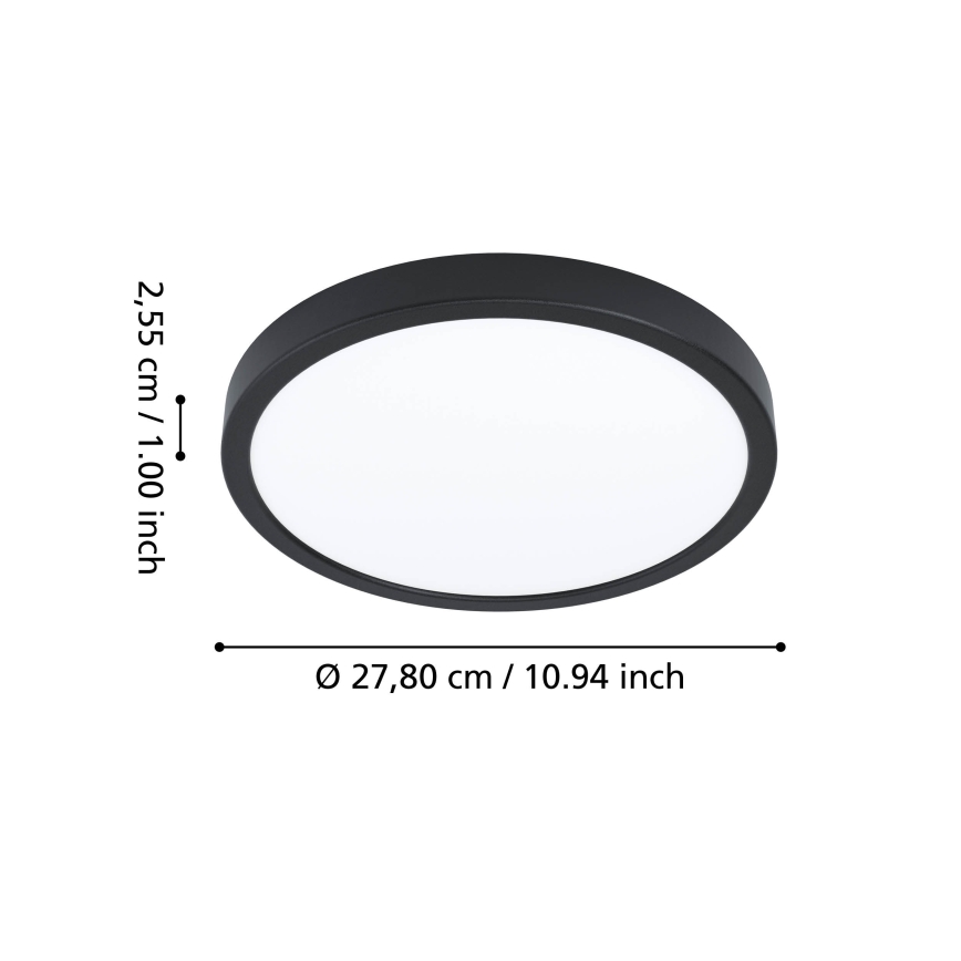 Eglo - Plafoniera da bagno LED RGBW dimmerabile LED/14,3W/230V 2700-6500K Ø27,8cm IP44 nero