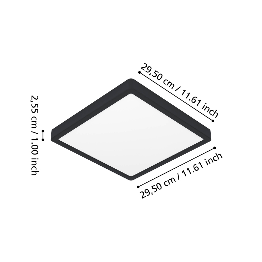 Eglo - Plafoniera da bagno LED RGBW dimmerabile LED/13,5W/230V 2700-6500K 29,5x29,5 cm IP44 nero