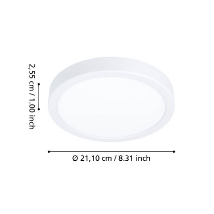 Eglo - Plafoniera da bagno a LED RGBW dimmerabile LED/11,2W/230V 2700-6500K Ø 21,1 cm IP44 bianca