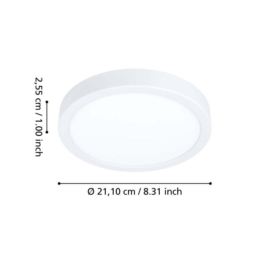 Eglo - Plafoniera da bagno a LED RGBW dimmerabile LED/11,2W/230V 2700-6500K Ø 21,1 cm IP44 bianca