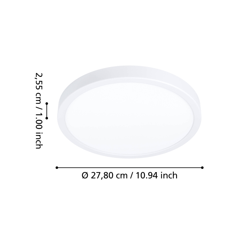 Eglo - LED RGBW dimmerabile plafoniera da soffitto per bagno LED/14,3W/230V 2700-6500K diam. 27,8 cm IP44 bianca