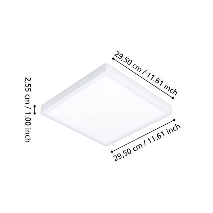 Eglo - LED RGBW plafoniera da bagno dimmerabile LED/13,5W/230V 2700-6500K 29,5x29,5 cm IP44 bianco