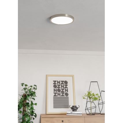 Eglo - LED RGBW dimmerabile plafoniera da soffitto per bagno LED/14,3W/230V 2700-6500K Ø 27,8 cm IP44 cromo opaco