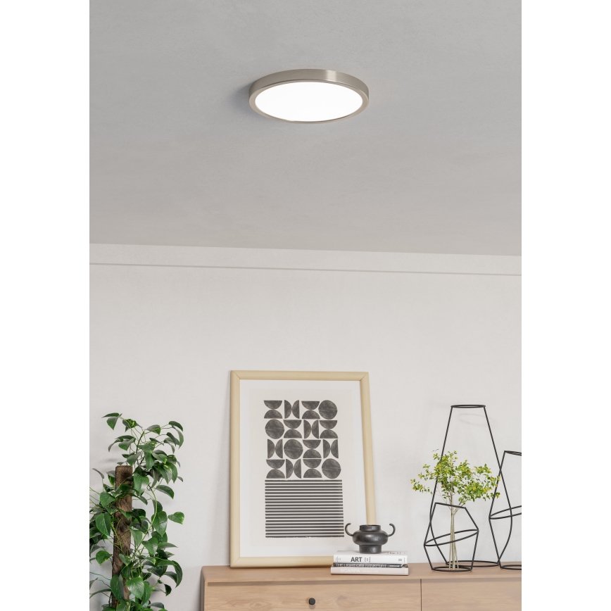 Eglo - LED RGBW dimmerabile plafoniera da soffitto per bagno LED/14,3W/230V 2700-6500K Ø 27,8 cm IP44 cromo opaco