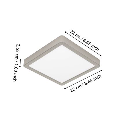 Eglo - Plafoniera LED RGBW dimmerabile per bagno LED/10,5W/230V 2700-6500K 22x22 cm IP44 cromo opaco