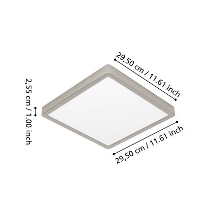 Eglo - Plafoniera LED RGBW dimmerabile da bagno LED/13,5W/230V 2700-6500K 29,5x29,5 cm IP44 cromo opaco